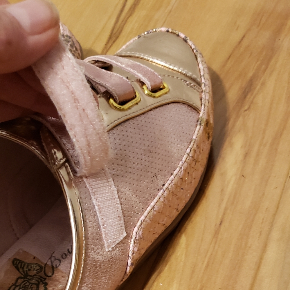 JOAN BOYCE SLIP ON SHOES/SNEAKERS/MULES SIZE 8.5 GOLD AND PINK - Picture 10 of 12